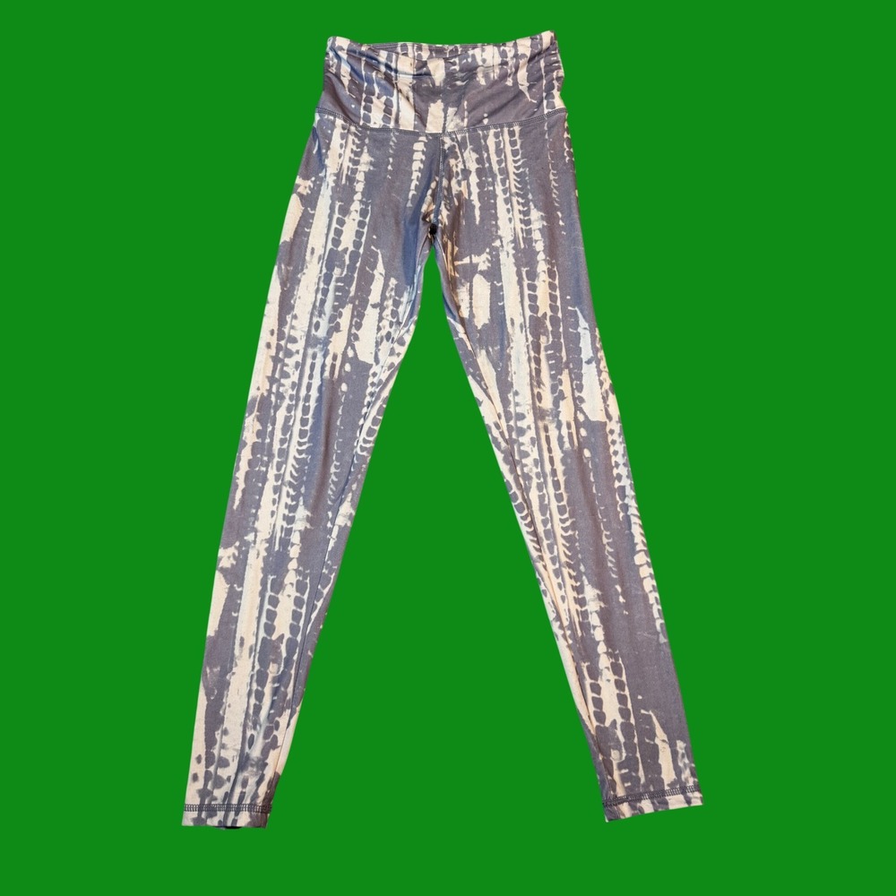 Danskin High Waisted Tie Dye Leggings S Blue White Shibori Print Activewear